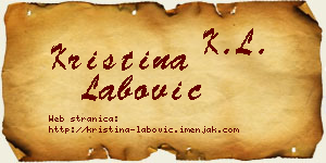 Kristina Labović vizit kartica